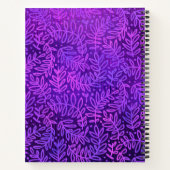 Monogram modern folieblad patroon paars notitieboek (Achterkant)