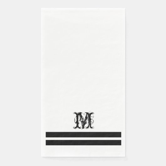 Monogram Modern French Guest Bath Paper Towels Servet (Voorkant)