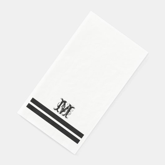 Monogram Modern French Guest Bath Paper Towels Servet (Hoek)