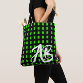 Monogram Modern Fun Black en Green Tote Bag (Dichtbij)