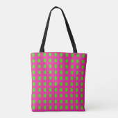 Monogram Modern Fun Hot Pink en Groen Tote Bag (Achterkant)