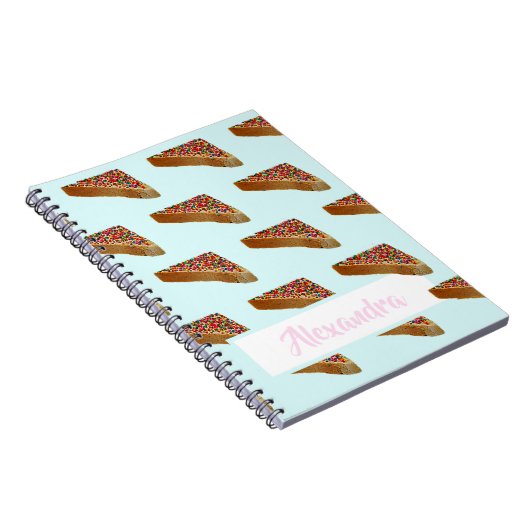 Monogram Modern Fun Pastel Blue Fairy Bread. Notitieboek (Rechterzijde)