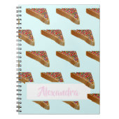 Monogram Modern Fun Pastel Blue Fairy Bread. Notitieboek (Voorkant)