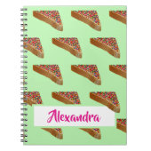 Monogram Modern Fun Pastel Green Fairy Bread. Notitieboek (Voorkant)