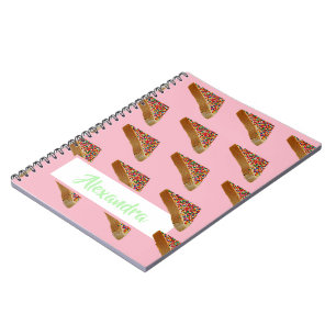 Monogram Modern Fun Pastel Pink Fairy Bread. Notitieboek