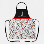 Monogram Modern Funny Chicken Adult Schort in het (Voorkant)