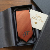 Monogram Modern Geborsteld Koperen Metalen Patroon Stropdas