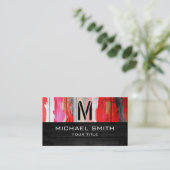 Monogram Modern gekleurde houtlook #4 Visitekaartje (Staand voorkant)