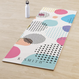 Monogram modern geometrisch cirkelpatroon yogamat