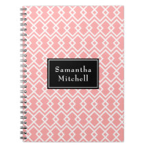 Monogram modern Geometrisch Roze Zwart Notitieboek