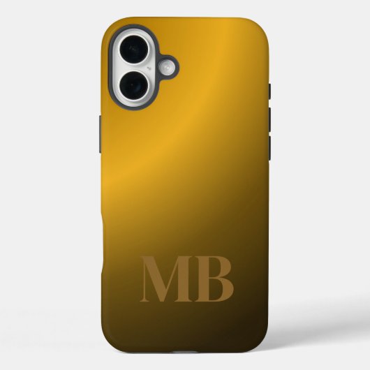 Monogram Modern Gold Tiger Eye Case-Mate iPhone Case (Achterkant)