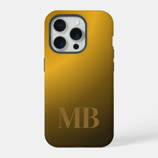 Monogram Modern Gold Tiger Eye iPhone Hoesje (Achterkant)