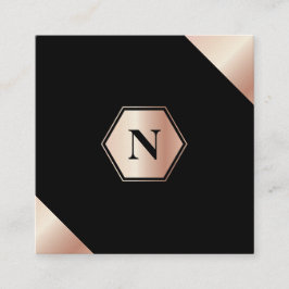 Monogram Modern GoldRose Square Visitekaartje