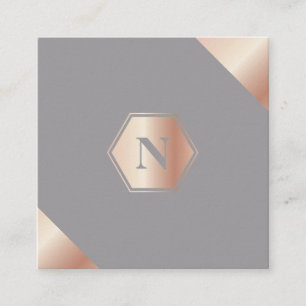 Monogram Modern GoldRose Square Visitekaartje