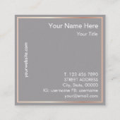 Monogram Modern GoldRose Square Visitekaartje (Achterkant)