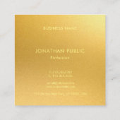 Monogram Modern Goud Elegante Sjabloon Luxe Vierkante Visitekaartje (Achterkant)