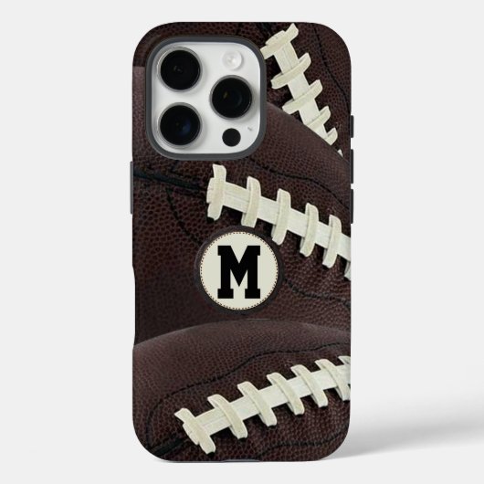 Monogram modern grafisch Football Case-Mate iPhone Case (Achterkant)