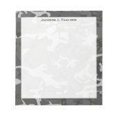 Monogram Modern Gray Abstract Camouflage Notitieblok (Voorkant)