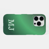 Monogram Modern Green Gradient Holiday iPhone Hoesje (Achterkant horizontaal)