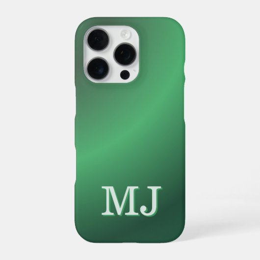 Monogram Modern Green Gradient Holiday iPhone Hoesje (Achterkant)