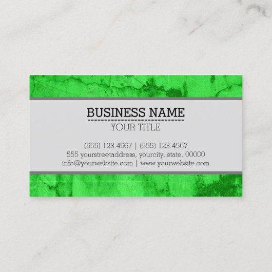 Monogram Modern Green Grunge Background Visitekaartje (Achterkant)