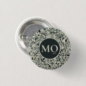 Monogram Modern Green Terrazzo Ronde Button 3,2 Cm (Voorkant /achterkant)