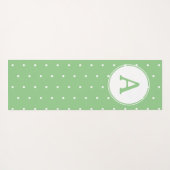 Monogram Modern Green White Polka Dot Pattern Yogamat (Achterkant (horizontaal))