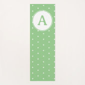 Monogram Modern Green White Polka Dot Pattern Yogamat (Voorkant)