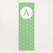 Monogram Modern Green White Polka Dot Pattern Yogamat (Achterkant)