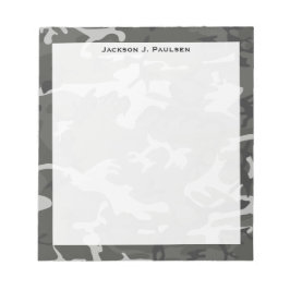 Monogram Modern Grijs Abstract Camo Camouflage Notitieblok