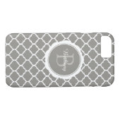 Monogram modern grijs geometrisch Case-Mate iPhone case (Achterkant (Horizontaal))