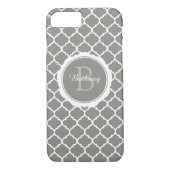 Monogram modern grijs geometrisch Case-Mate iPhone case (Achterkant)