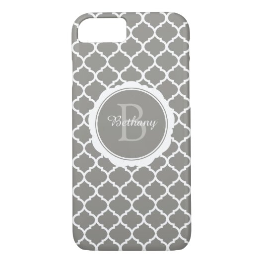 Monogram modern grijs geometrisch Case-Mate iPhone case (Achterkant)