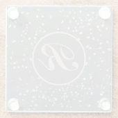 Monogram Modern grijs terrazzo Glazen Onderzetter (Achterkant)
