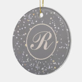 Monogram Modern grijs terrazzo Keramisch Ornament (Links)