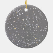 Monogram Modern grijs terrazzo Keramisch Ornament (Achterkant)