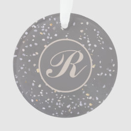 Monogram Modern Grijs Terrazzo Ornament