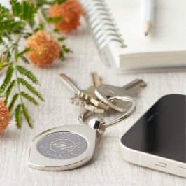 Monogram Modern Grijs Terrazzo Sleutelhanger