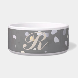 Monogram Modern grijs terrazzo Voerbakje