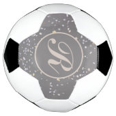Monogram Modern Grijs Terrazzo Voetbal (Gedraaid)