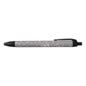 Monogram Modern Grijs Terrazzo Zwarte Inkt Pen (Bovenkant)