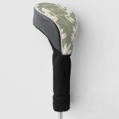 Monogram Modern Groen Bloemmotief Golfheadcover (Schuin)