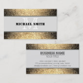 Monogram Modern Grunge Metal Achtergrond #2 Visitekaartje (Voorkant / Achterkant)