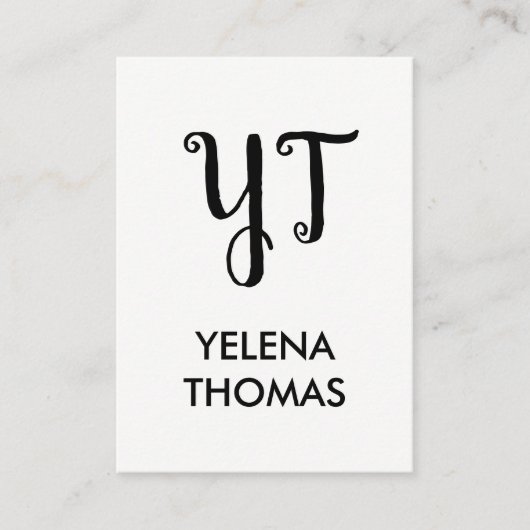 Monogram | Modern Grunge Monogram Visitekaartje (Voorkant)