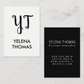 Monogram | Modern Grunge Monogram Visitekaartje (Voorkant / Achterkant)