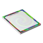 Monogram Modern Grunge Spiral Rainbow Tie Dye Notitieblok (Schuin)