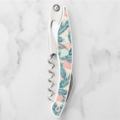 Monogram Modern Grunge Tropical Palm Pattern Kurkentrekker (Voorkant)