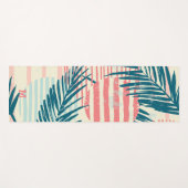 Monogram | Modern Grunge Tropical Palm Pattern Yogamat (Voorkant (horizontaal))