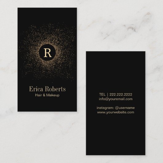 Monogram Modern Hair & Makeup Artist Visitekaartje (Voorkant / Achterkant)