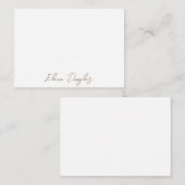 Monogram Modern Handgeschreven Minimaal Taupe Beig Notitiekaartje (Voorkant / Achterkant)